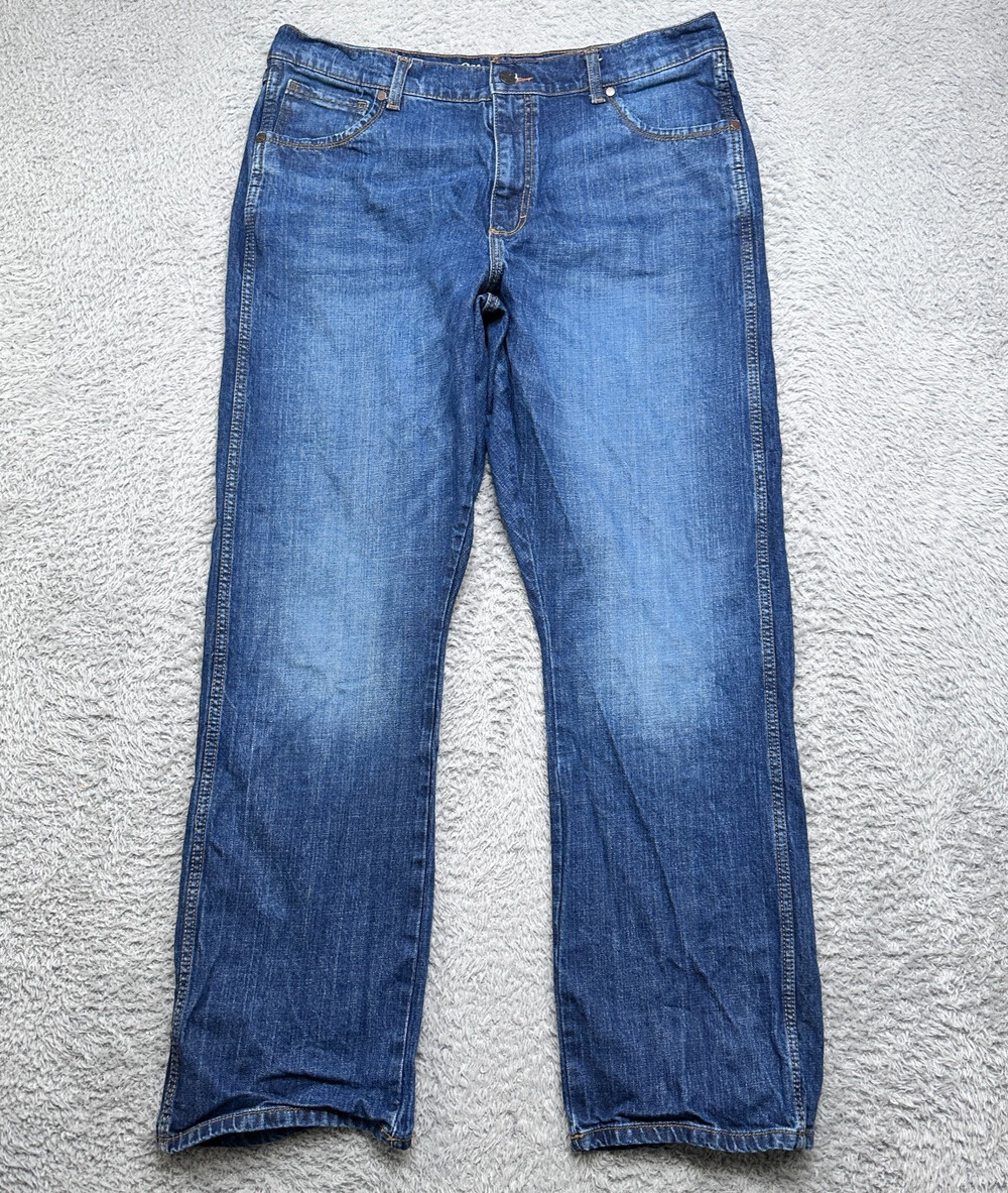 Wrangler Retro Jeans Mens 38x33 Blue Relaxed Boot Western Denim Western